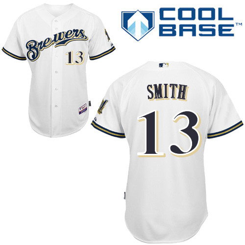 Milwaukee Brewers #13Will Smith Authentic Personalized Home White Jersey