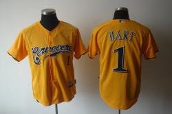 Milwaukee Brewers 1# Corey Hart Yellow Jerseys Milwaukee Brewers 1# Corey Hart Yellow Jerseys