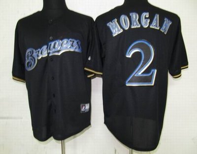 Milwaukee Brewers 2 Nyjer Morgan Pitch Black Fashion Jersey