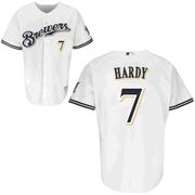 Milwaukee Brewers 7 J.J. Hard white Milwaukee Brewers 7 J.J. Hard white