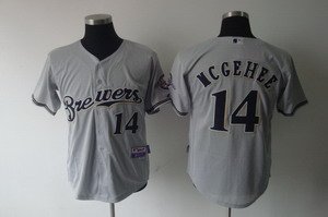 Milwaukee Brewers 14 Casey mcgehee grey Cool Base jerseys