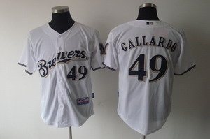 Milwaukee Brewers 49 yovani gallardo Cool Base Jersey white Milwaukee Brewers 49 yovani gallardo Cool Base Jersey white