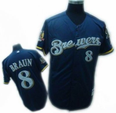 Milwaukee Brewers 8# Ryan Braun blue 40TH