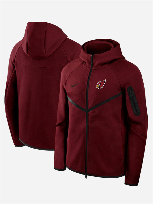 Men's Arizona Cardinals Red Tech Fleece Full-Zip Windrunner Hoodie
