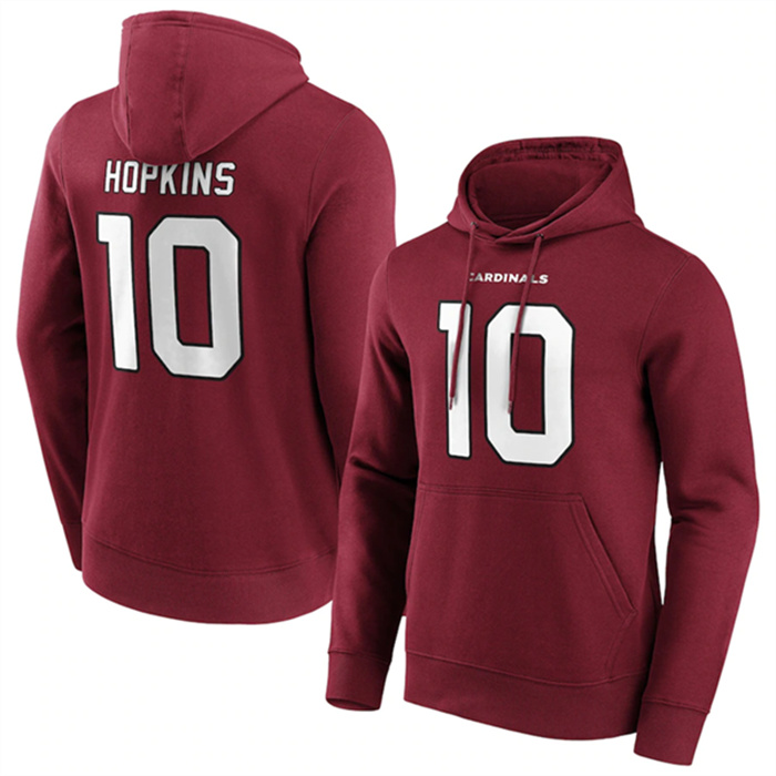 Men's Arizona Cardinals #10 DeAndre Hopkins Red Hoodie Men's Arizona Cardinals #10 DeAndre Hopkins Red Hoodie