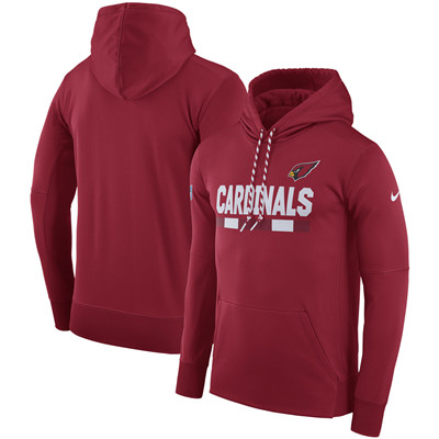 Men's Arizona Cardinals Nike Cardinal Sideline Team Name Performance Pullover Hoodie