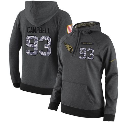 Nike Cardinals #43 Haason Reddick Stitched Black Women's Anthracite Salute to Service Player Performance Hoodie