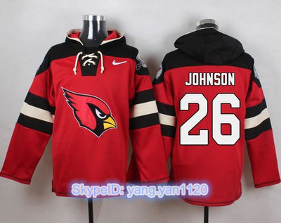 Nike Cardinals #26 Rashad Johnson Red Player Pullover NFL Hoodie