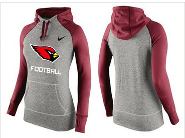 Women Nike Arizona Cardinals Performance Hoodie Grey & Red_1