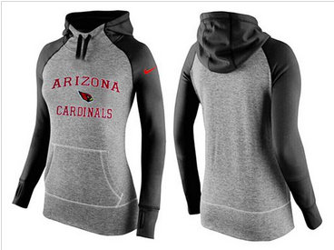 Women Nike Arizona Cardinals Performance Hoodie Grey & Black Women Nike Arizona Cardinals Performance Hoodie Grey & Black