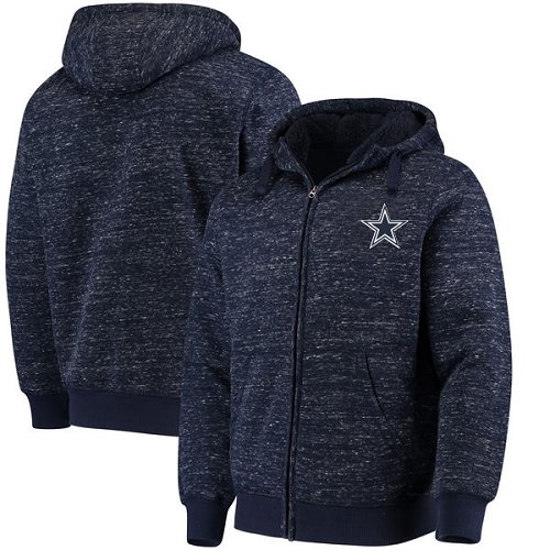Men's Dallas Cowboys G-III Sports by Carl Banks Discovery Sherpa Heathered Navy Full-Zip Jacket Men's Dallas Cowboys G-III Sports by Carl Banks Discovery Sherpa Heathered Navy Full-Zip Jacket