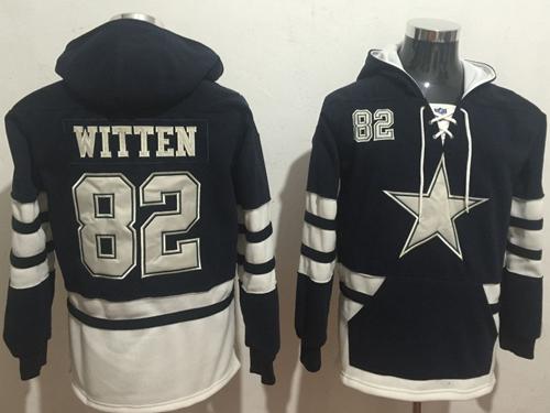 Nike Cowboys #82 Jason Witten Navy Blue White Name & Number Pullover NFL Hoodie