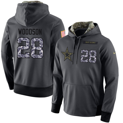 NFL Men's Nike Dallas Cowboys #28 Darren Woodson Stitched Black Anthracite Salute to Service Player Performance Hoodie NFL Men's Nike Dallas Cowboys #28 Darren Woodson Stitched Black Anthracite Salute to Service Player Performance Hoodie
