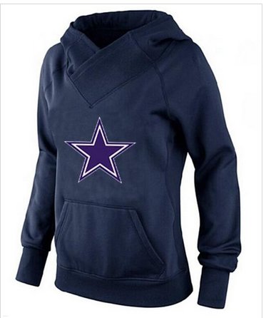 Women's Dallas Cowboys International Version Pullover Hoodie Navy Blue