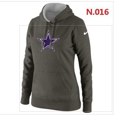 Women's Dallas Cowboys Logo Pullover Hoodie Dark Grey