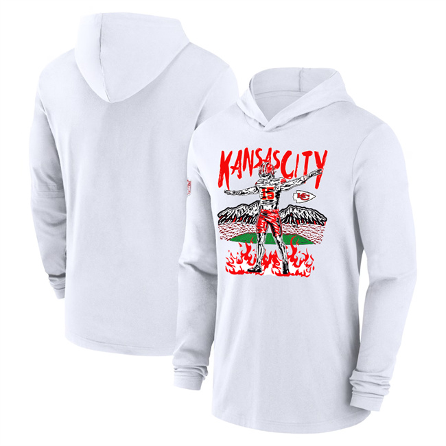 Men's Kansas City Chiefs White Performance Pullover Hoodie Men's Kansas City Chiefs White Performance Pullover Hoodie