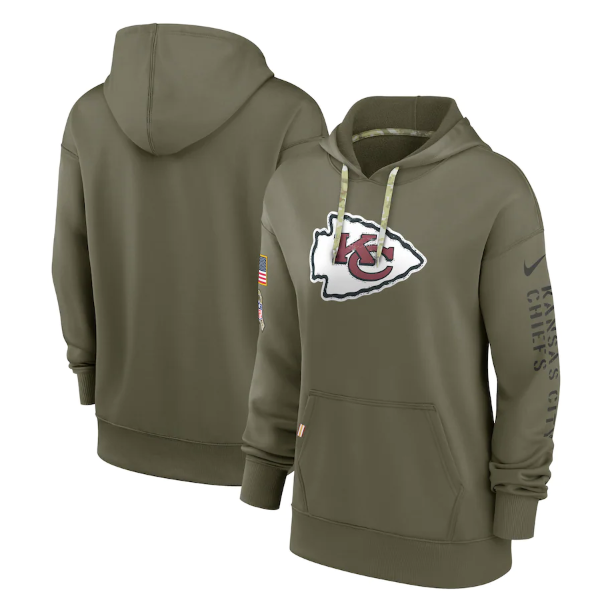 Women's Kansas City Chiefs 2022 Olive Salute To Service Therma Performance Pullover Hoodie(Run Small) Women's Kansas City Chiefs 2022 Olive Salute To Service Therma Performance Pullover Hoodie(Run Small)