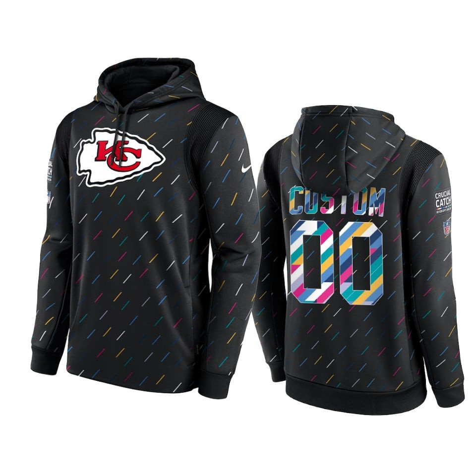 Men's Kansas City Chiefs Active Player Custom 2021 Charcoal Crucial Catch Therma Pullover Hoodie Men's Kansas City Chiefs Active Player Custom 2021 Charcoal Crucial Catch Therma Pullover Hoodie