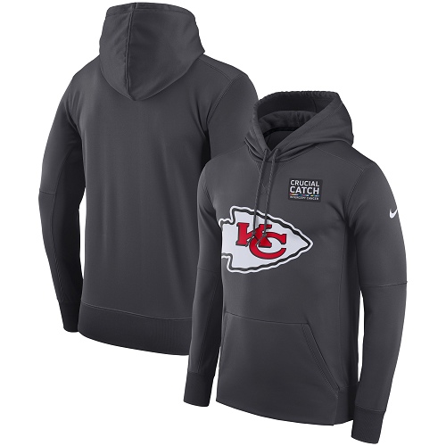 Men's Kansas City Chiefs Nike Anthracite Crucial Catch Performance Pullover Hoodie Men's Kansas City Chiefs Nike Anthracite Crucial Catch Performance Pullover Hoodie
