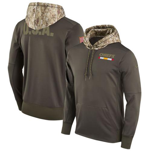 Men's Kansas City Chiefs Nike Olive Salute to Service Sideline Therma Pullover Hoodie Men's Kansas City Chiefs Nike Olive Salute to Service Sideline Therma Pullover Hoodie