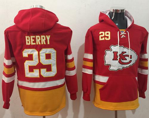 Nike Chiefs #29 Eric Berry Red Gold Name & Number Pullover NFL Hoodie