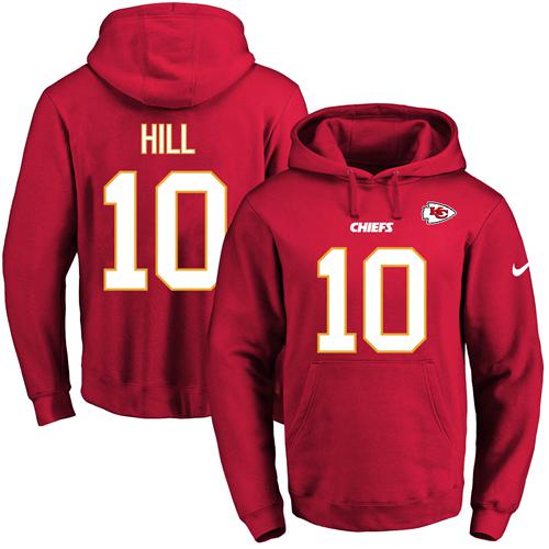 NFL Nike Chiefs #10 Tyreek Hill Red Name & Number Pullover NFL Hoodie