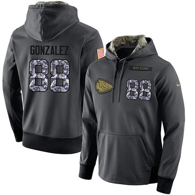 NFL Men's Nike Kansas City Chiefs #88 Tony Gonzalez Stitched Black Anthracite Salute to Service Player Performance Hoodie NFL Men's Nike Kansas City Chiefs #88 Tony Gonzalez Stitched Black Anthracite Salute to Service Player Performance Hoodie