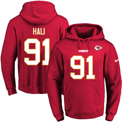 Nike Chiefs #91 Tamba Hali Red Name & Number Pullover NFL Hoodie Nike Chiefs #91 Tamba Hali Red Name & Number Pullover NFL Hoodie
