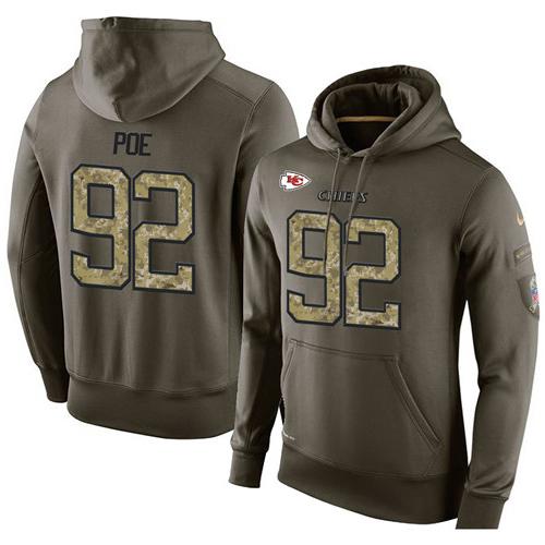 NFL Men's Nike Kansas City Chiefs #92 Dontari Poe Stitched Green Olive Salute To Service KO Performance Hoodie NFL Men's Nike Kansas City Chiefs #92 Dontari Poe Stitched Green Olive Salute To Service KO Performance Hoodie