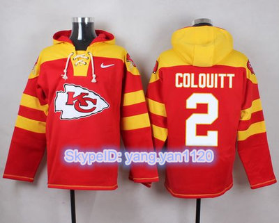 Nike Chiefs #2 Dustin Colquitt Red Player Pullover NFL Hoodie