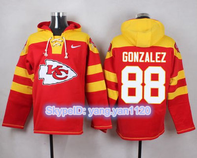 Nike Chiefs #88 Tony Gonzalez Red Player Pullover NFL Hoodie