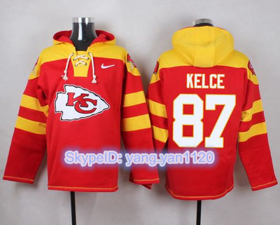 Nike Chiefs #87 Travis Kelce Red Player Pullover NFL Hoodie Nike Chiefs #87 Travis Kelce Red Player Pullover NFL Hoodie