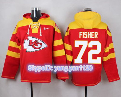 Nike Chiefs #72 Eric Fisher Red Player Pullover NFL Hoodie