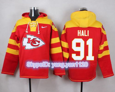 Nike Chiefs #91 Tamba Hali Red Player Pullover NFL Hoodie
