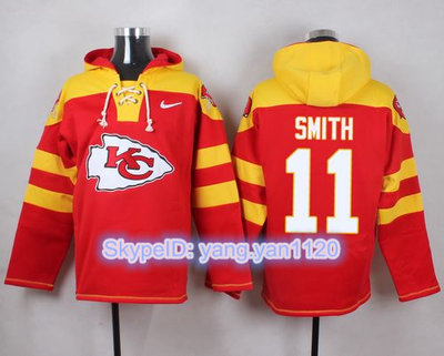 Nike Chiefs #11 Alex Smith Red Player Pullover NFL Hoodie