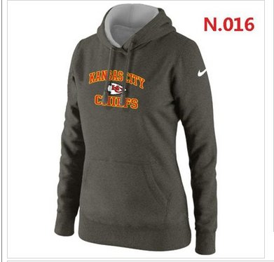 Women's NEW Kansas City Chiefs Heart & Soul Pullover Hoodie Dark Grey
