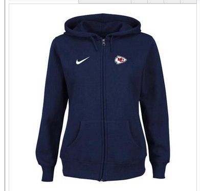 Women's NEW Kansas City Chiefs Ladies Tailgater Full Zip Hoodie Blue Women's NEW Kansas City Chiefs Ladies Tailgater Full Zip Hoodie Blue