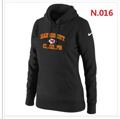 Women's NEW Kansas City Chiefs Heart & Soul Pullover Hoodie Black