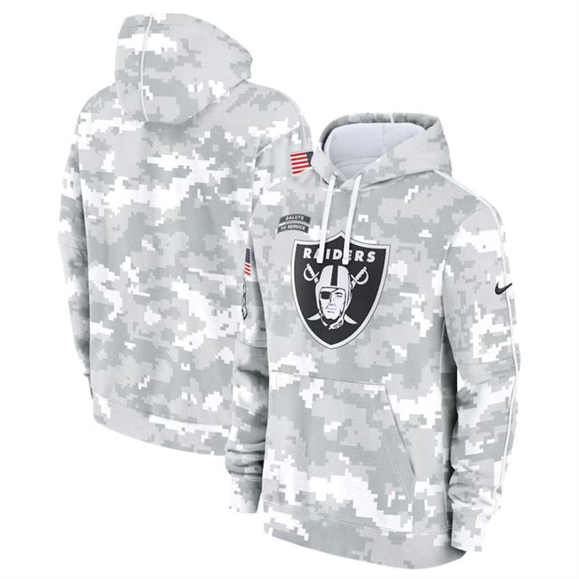 Men's Las Vegas Raiders 2024 Arctic Camo Salute To Service Club Fleece Pullover Hoodie Men's Las Vegas Raiders 2024 Arctic Camo Salute To Service Club Fleece Pullover Hoodie