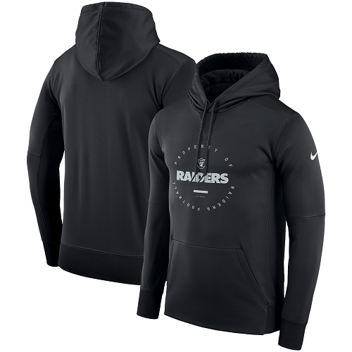 Men's Oakland Raiders Nike Black Sideline Property Of Wordmark Logo Performance Pullover Hoodie Men's Oakland Raiders Nike Black Sideline Property Of Wordmark Logo Performance Pullover Hoodie