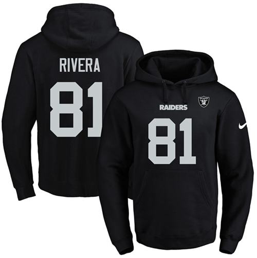 Google Jerseys Nike Raiders #81 Mychal Rivera Black Name & Number Pullover NFL Hoodie