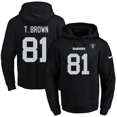 Nike Raiders #81 Tim Brown Black Name & Number Pullover NFL Hoodie Nike Raiders #81 Tim Brown Black Name & Number Pullover NFL Hoodie