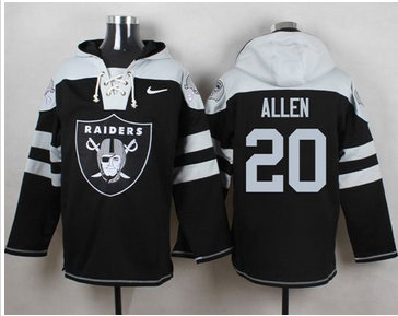 Nike Oakland Raiders #20 Nate Allen Black Player Pullover NFL Hoodie Nike Oakland Raiders #20 Nate Allen Black Player Pullover NFL Hoodie