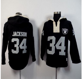Oakland Raiders #34 Bo Jackson Black Player Winning Method Pullover NFL Hoodie