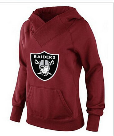 Women's Oakland Raiders Logo Pullover Hoodie Red