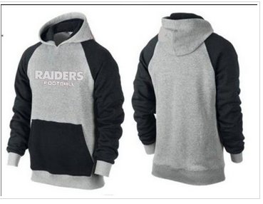 Oakland Raiders English Version Pullover Hoodie Grey & Blue