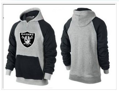 Oakland Raiders Logo Pullover Hoodie Grey & Blue