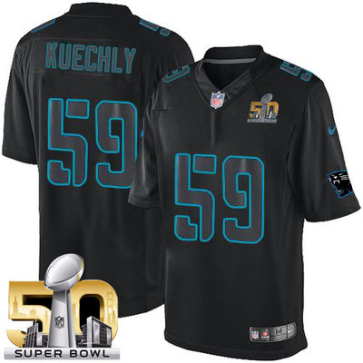 Nike Panthers #59 Luke Kuechly Black Super Bowl 50 Men's Stitched NFL Impact Limited Jersey Nike Panthers #59 Luke Kuechly Black Super Bowl 50 Men's Stitched NFL Impact Limited Jersey