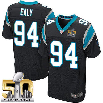 Nike Panthers #94 Kony Ealy Black Team Color Super Bowl 50 Men's Stitched NFL Elite Jersey Nike Panthers #94 Kony Ealy Black Team Color Super Bowl 50 Men's Stitched NFL Elite Jersey