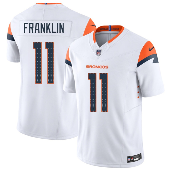 Men's Denver Broncos #11 Troy Franklin White 2025 F.U.S.E. Vapor Limited Stitched Football Jersey Men's Denver Broncos #11 Troy Franklin White 2025 F.U.S.E. Vapor Limited Stitched Football Jersey